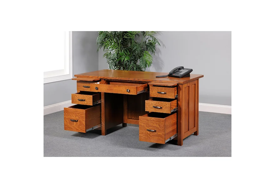Coventry Mission 72" Executive Desk by Y & T Woodcraft at Saugerties Furniture Mart