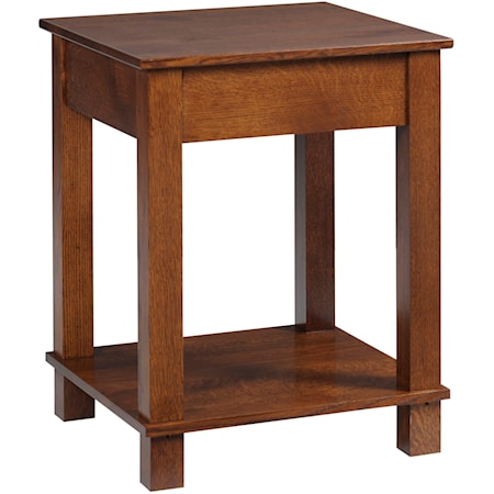 Corner Table with Shelf