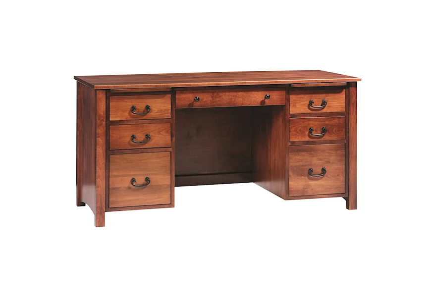 Rivertown Home Office Desk with Six Dovetail Drawers by Y & T Woodcraft at Saugerties Furniture Mart