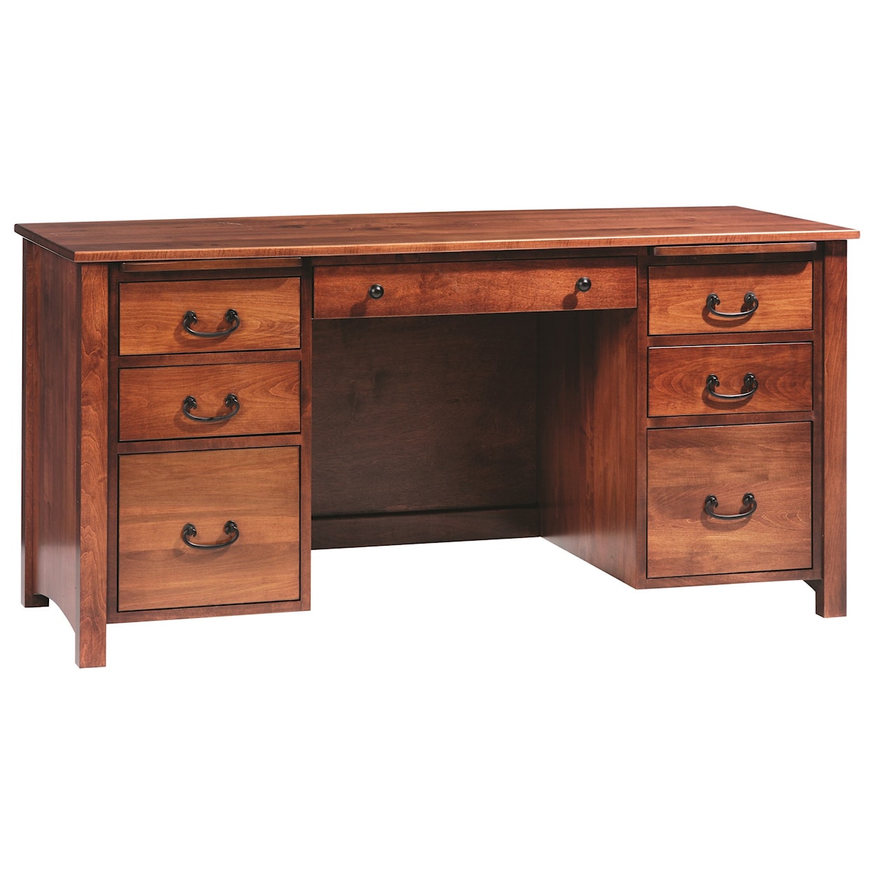 Y & T Woodcraft Rivertown Home Office Desk with Six Dovetail Drawers