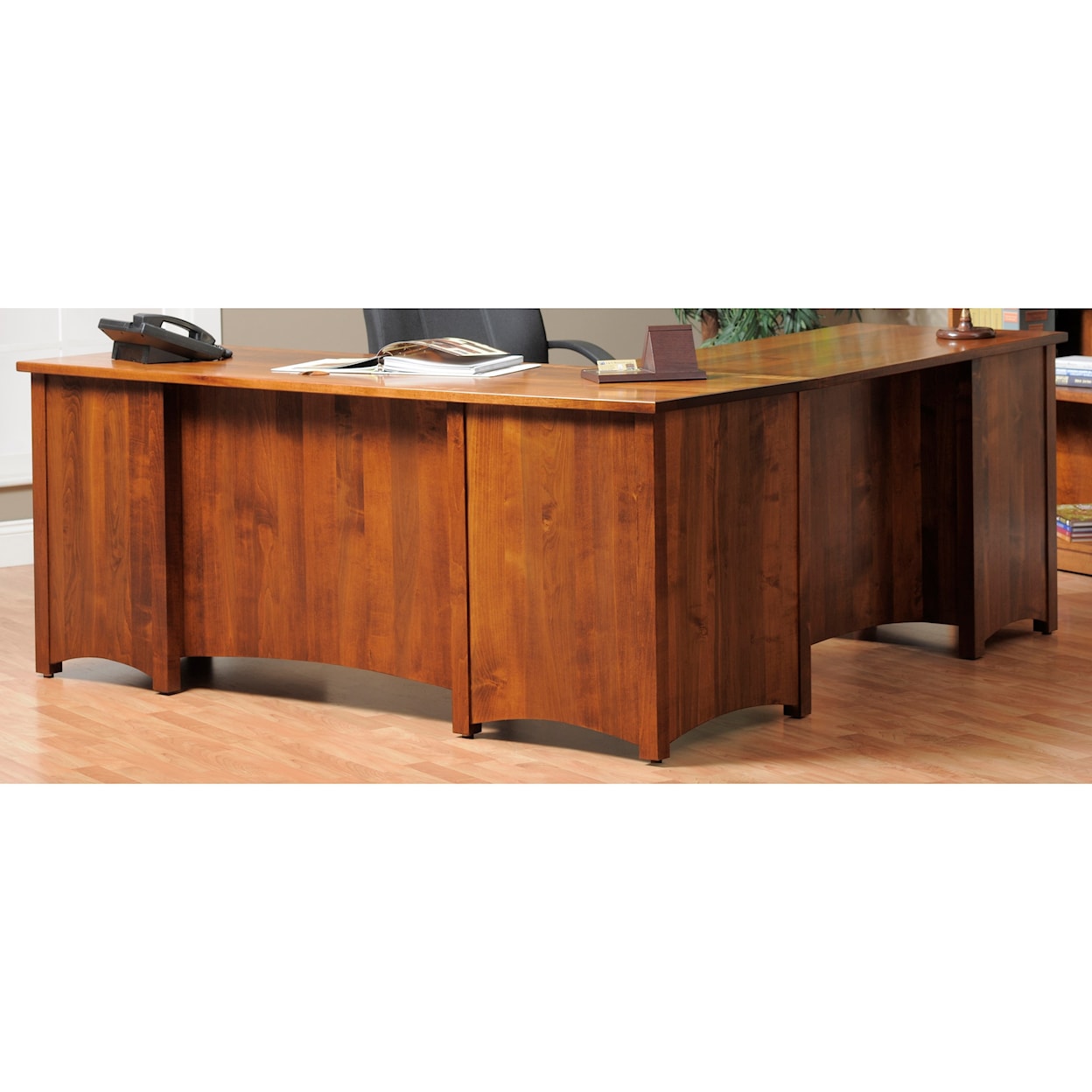 Y & T Woodcraft Rivertown Home Office L-Desk and Hutch