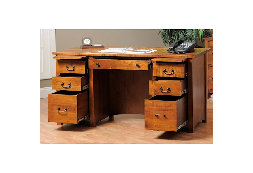 Rivertown Home Office Executive Desk by Y & T Woodcraft at Saugerties Furniture Mart