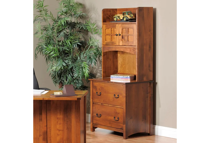 Rivertown Home Office Lateral File Cabinet and Hutch by Y & T Woodcraft at Saugerties Furniture Mart
