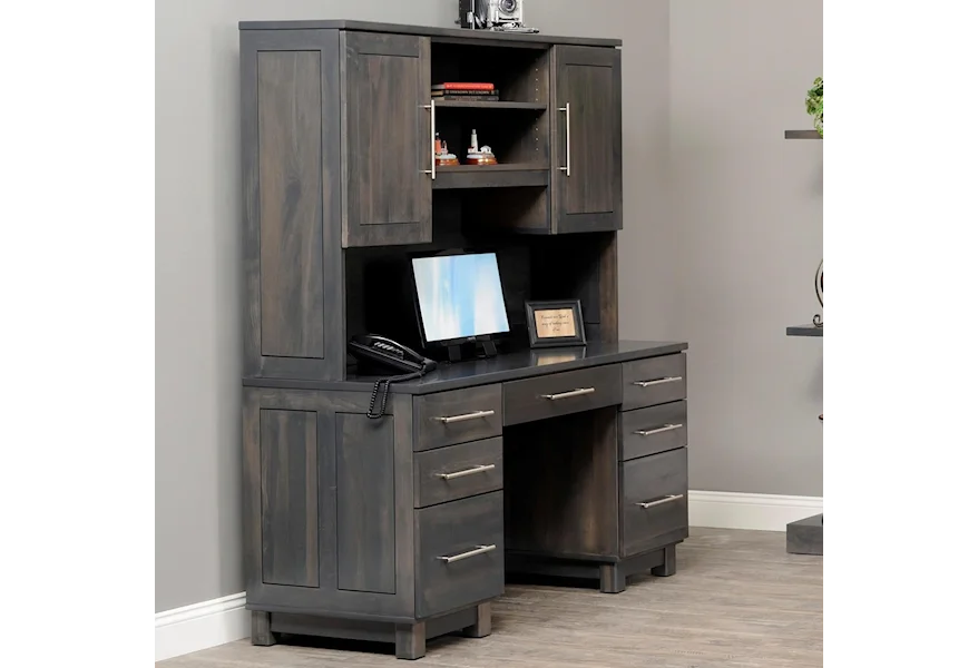 Urban Office Desk and Hutch by Y & T Woodcraft at Saugerties Furniture Mart
