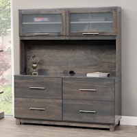Credenza and Hutch with Four Lateral File Drawers