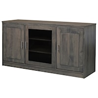 60" Solid Wood TV Stand with 3 Doors