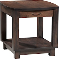 Bow Top End Table with Drawer