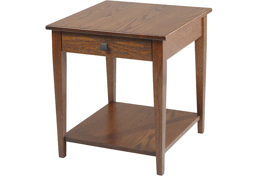 Woodland Shaker End Table with Shelf by Y & T Woodcraft at Saugerties Furniture Mart