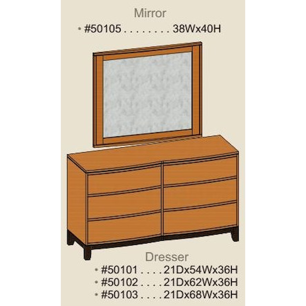 Yutzy's Woodworking Trieste Dresser Mirror