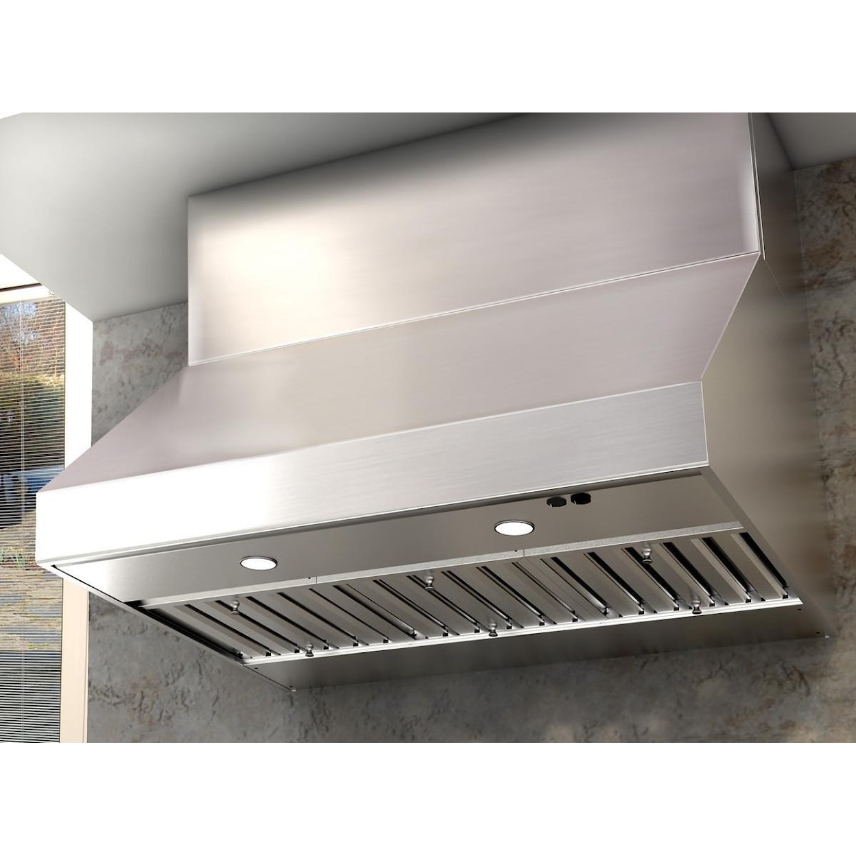 Zephyr Essentials Collection- Chimney Wall and Downdraft 48" Wall-Mount Range Hood 