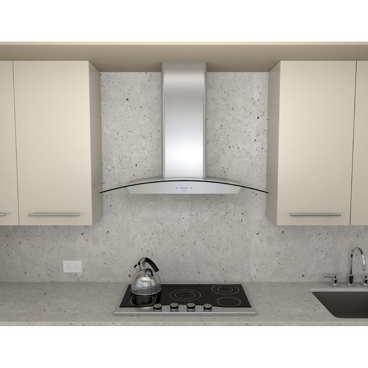 Zephyr Essentials Collection- Chimney Wall and Downdraft 30" Wall Mount Chimney Pro Range Hood