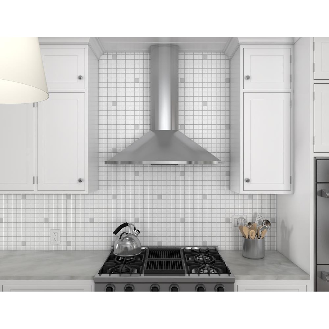 Zephyr Essentials Collection- Chimney Wall and Downdraft 30" Wall Mount Chimney Range Hood