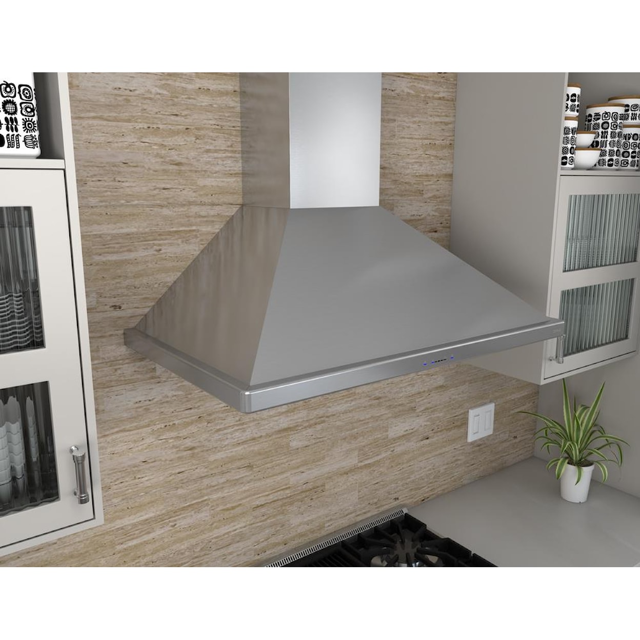 Zephyr Essentials Collection- Chimney Wall and Downdraft 30" Wall Mount Chimney Range Hood