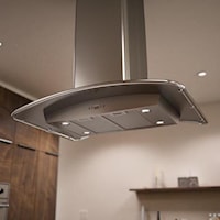 42" Milano-S Island Range Hood with Stainless Steel Canopy