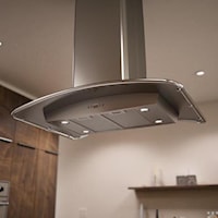 36" Milano-S Island Range Hood with Stainless Steel Canopy