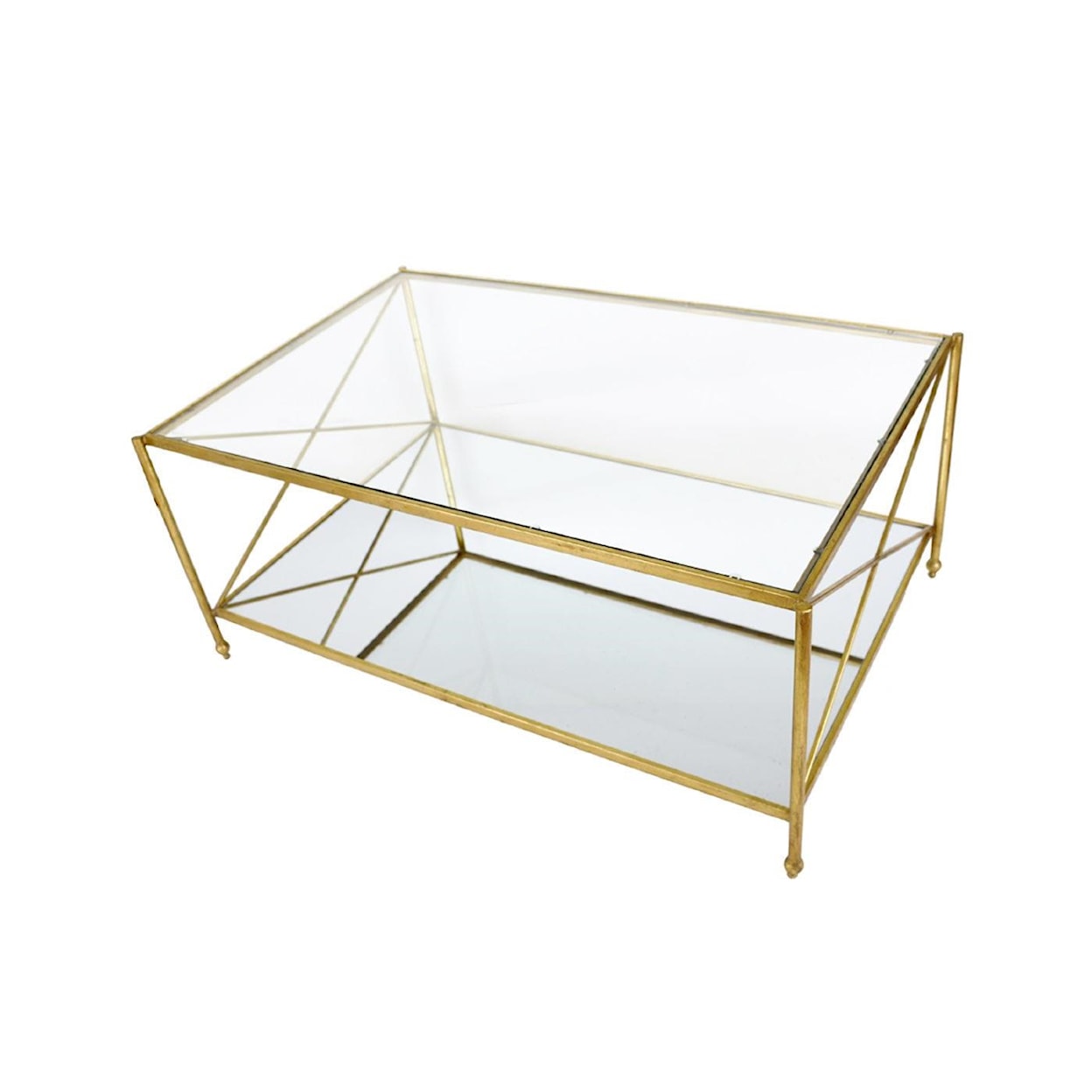 Zeugma Import Gold Gold Rect Coffee Table