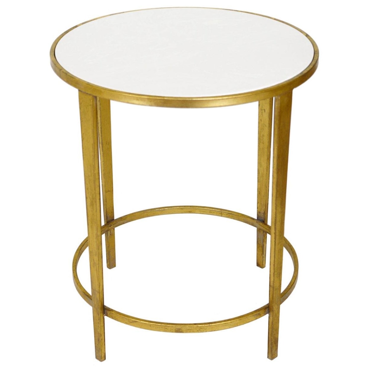 Zeugma Import Gold Gold Round Side Table