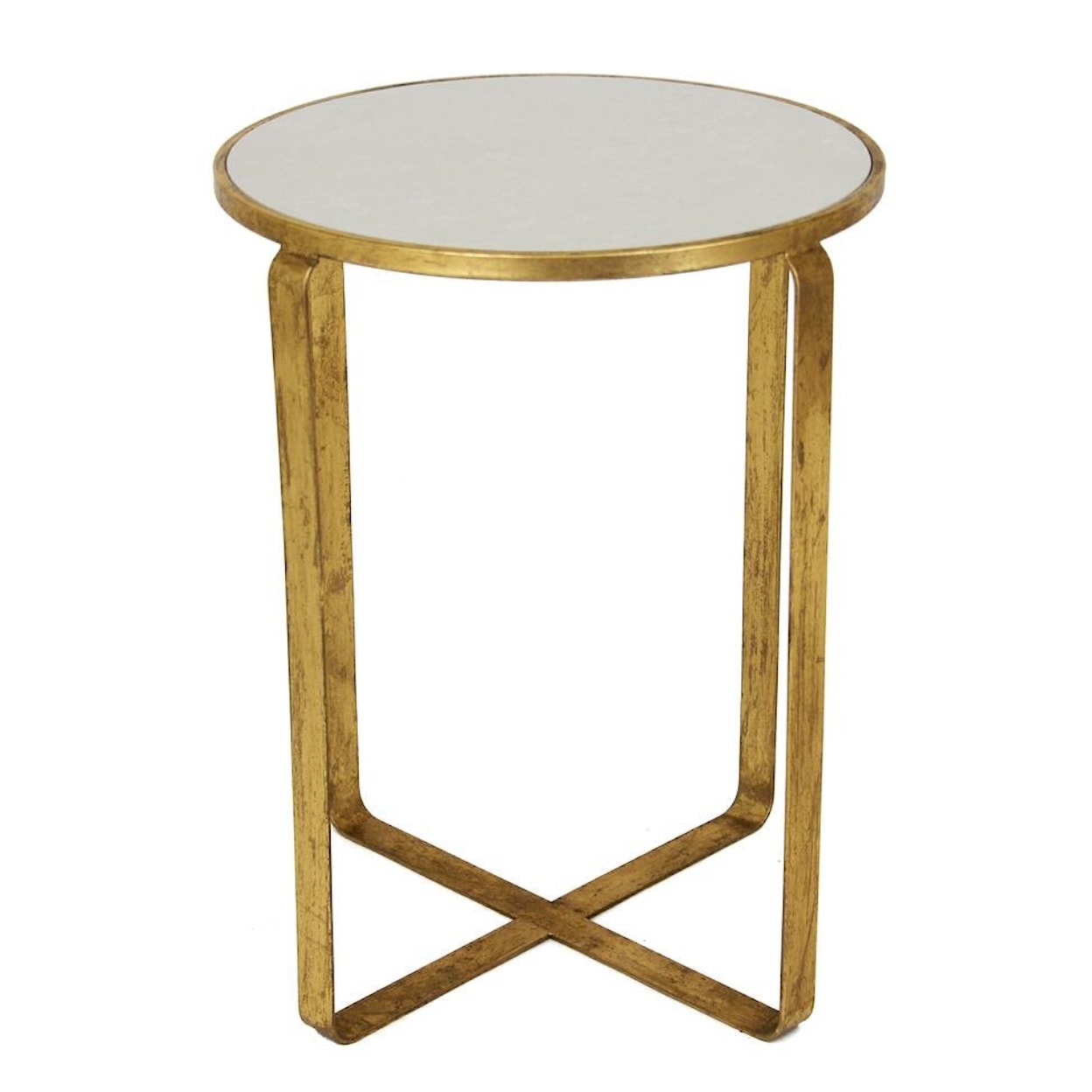 Zeugma Import Round Table  Gold Round Side Table
