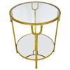 Zeugma Import Side Tables Gold Round Side Table