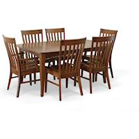 Yarmouth Extension Dining Table with 4 Side Chairs and 2 Arm Chairs