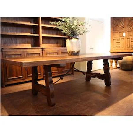 Traditional Trestle Wood Dining Table