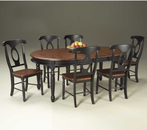 7 Piece Oval Leg Table with Chairs