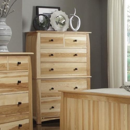Solid Hickory Chest with Solid Black Walnut Inlay