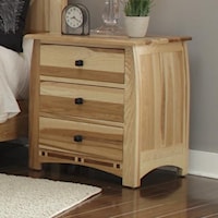 Solid Hickory Nightstand with Solid Walnut Inlay