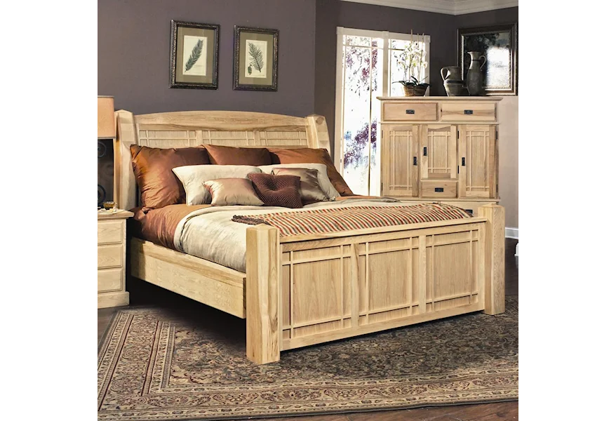 Amish Highlands Queen Arch Panel Bed by AAmerica at Fashion Furniture