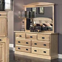 7 Drawer Dresser with Landscape Mirror