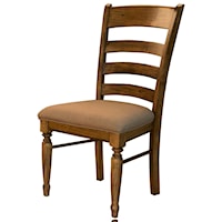 Ladderback Side Chair with Upholstered Seat