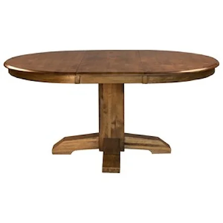48" Pedestal Dining Table with 1-18" Leaf