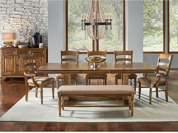 7 Piece Trestle Dining Set