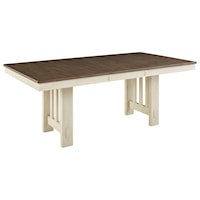Solid Wood Transitional Dining Table with 18" Butterfly Leaf