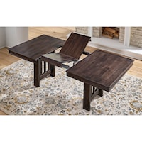 Solid Wood Transitional Dining Table with 18" Butterfly Leaf