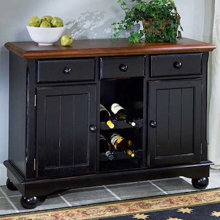 Dining Storage Server Buffet with Wine Glass and Bottle Storage