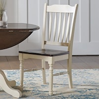 Two-Tone Slatback Dining Side Chair