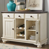 Dining Storage Server Buffet with Wine Glass and Bottle Storage