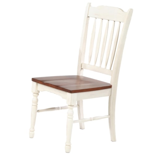 Two-Tone Slatback Dining Side Chair