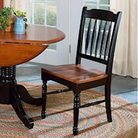 Two-Tone Slatback Dining Side Chair