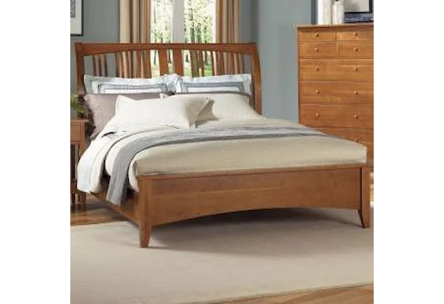 Cherry Garden Queen Sleigh Bed by AAmerica at Furniture and ApplianceMart