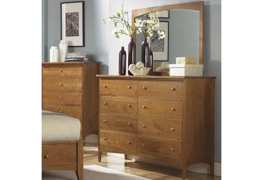 Cherry Garden Dresser and Mirror by AAmerica at Furniture and ApplianceMart