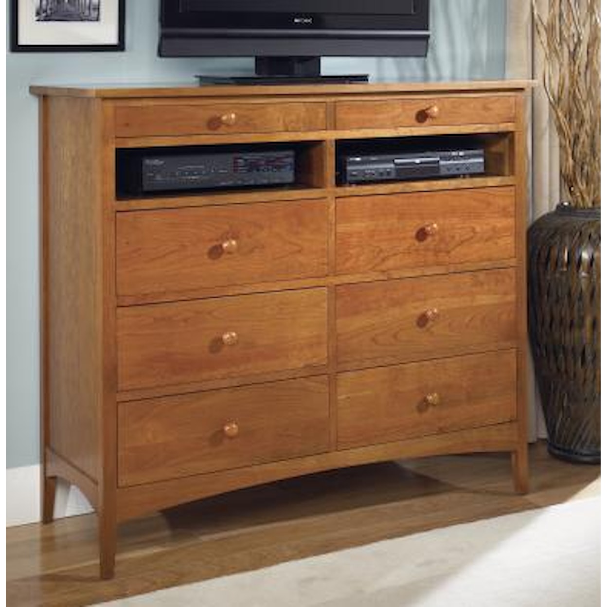 AAmerica Cherry Garden 8 - Drawer TV Chest