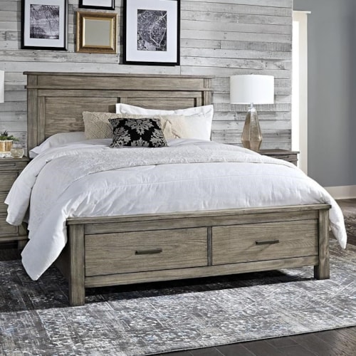 Transitional Queen Storage Bed