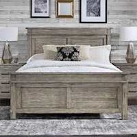 Transitional Solid Wood California King Panel Bed