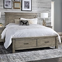 Transitional California King Storage Bed