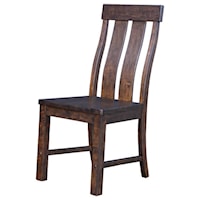 Transitional Solid Wood Side Chair with Slatted Back