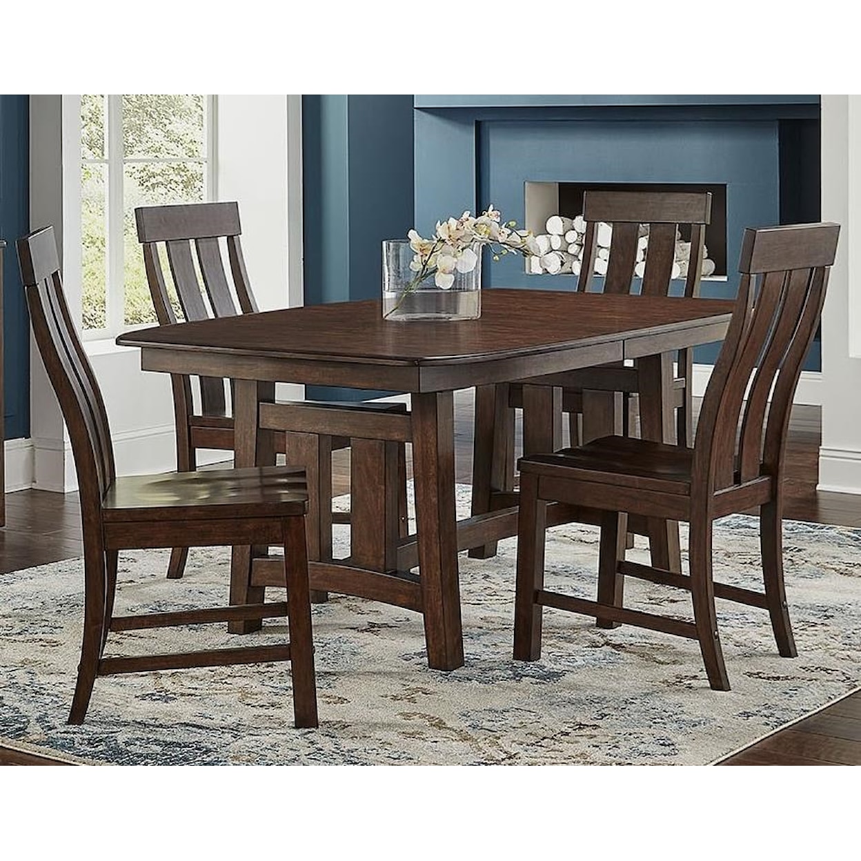 A-A Henderson 5-Piece Trestle Table and Chair Set