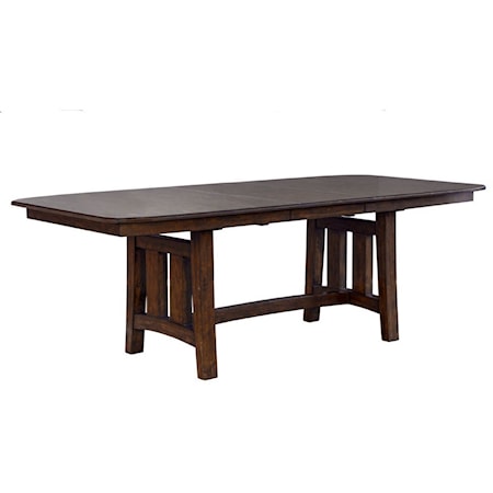 Rectangular Butterfly Leaf Trestle Table