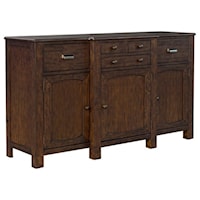 Transitional Solid Wood Sideboard with Felt-Lined Drawers